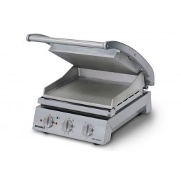 Grill station 2200W pour 6 sandwiches avec plaque supérieure striée ouvert