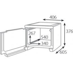 Conteneur isotherme 49 litres avec ouverture frontale : dimensions