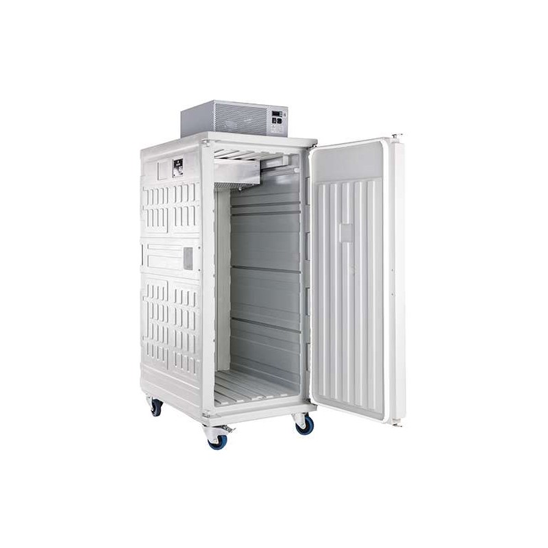 Conteneur réfrigéré 830 litres ventilé ouverture par devant porte ouverte