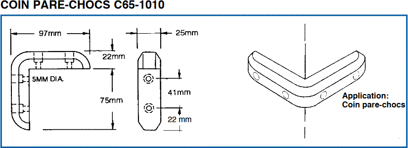 Coin de raccord 97 mm pour bande pare-chocs