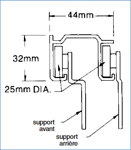 Support avant bande de roulement acier